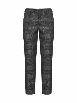 Pt01 Mid-Rise Checked Cropped Pants