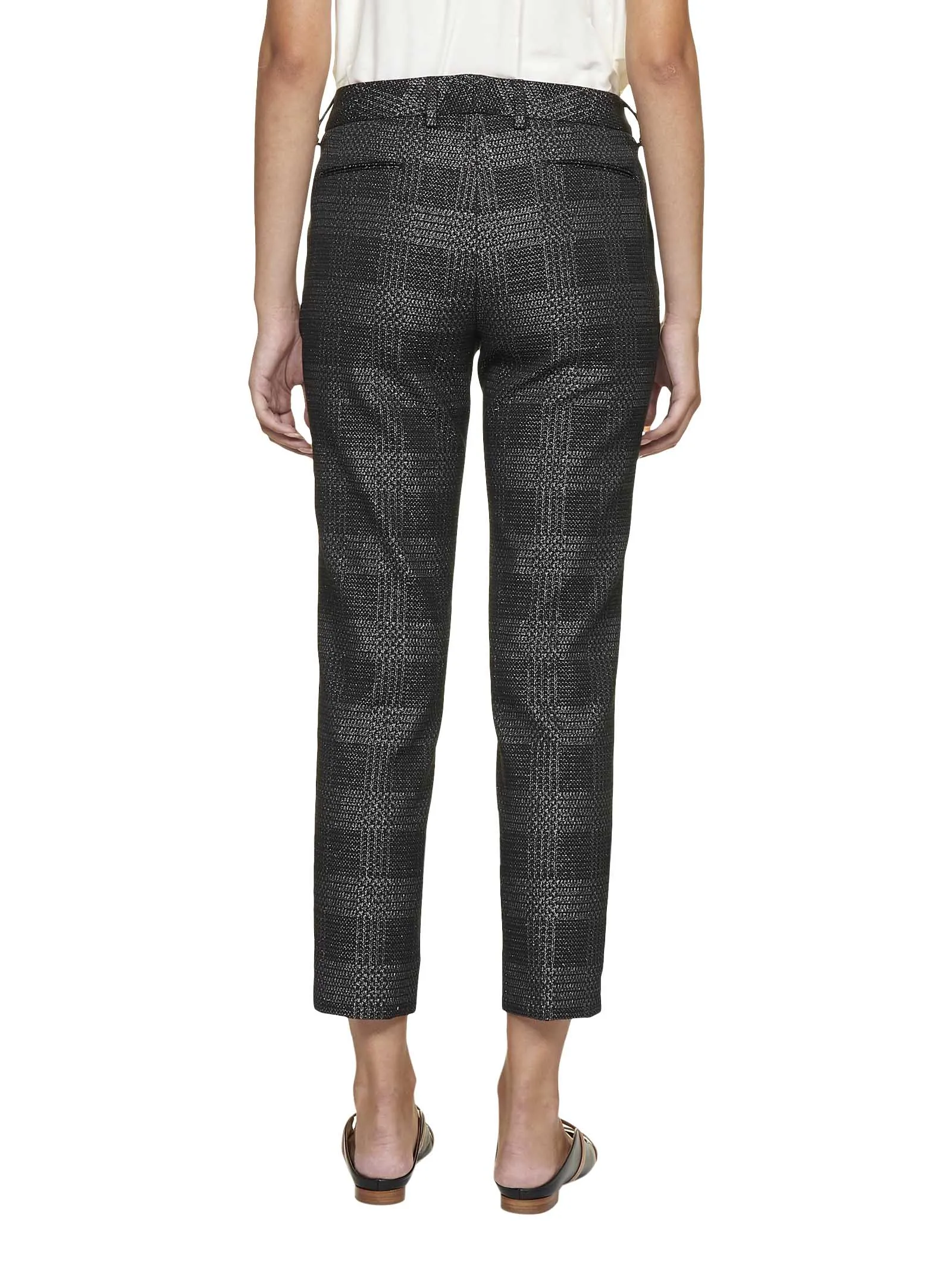 Pt01 Mid-Rise Checked Cropped Pants