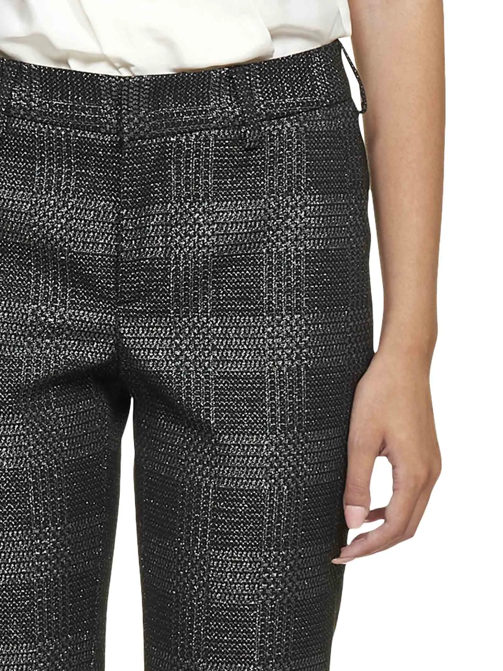 Pt01 Mid-Rise Checked Cropped Pants