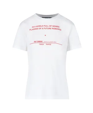 Raf Simons Slogan Print Crewneck T-Shirt
