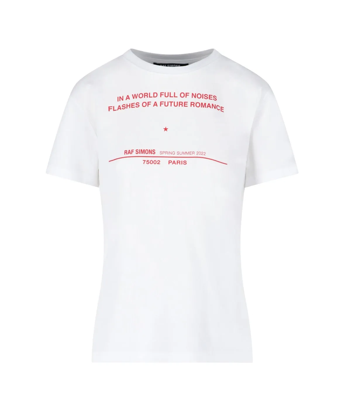 Raf Simons Slogan Print Crewneck T-Shirt