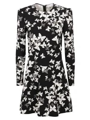 REDValentino Butterfly Printed Flared Dress