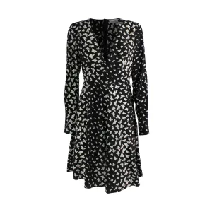 REDValentino Butterfly Printed V-Neck Dress