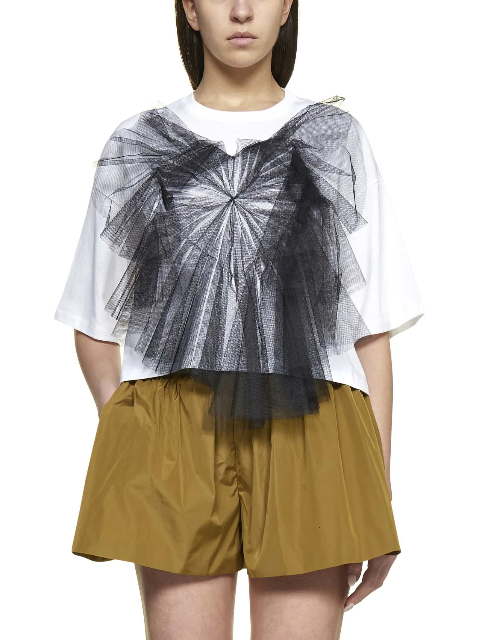 REDValentino Elastic Waist Taffeta Shorts