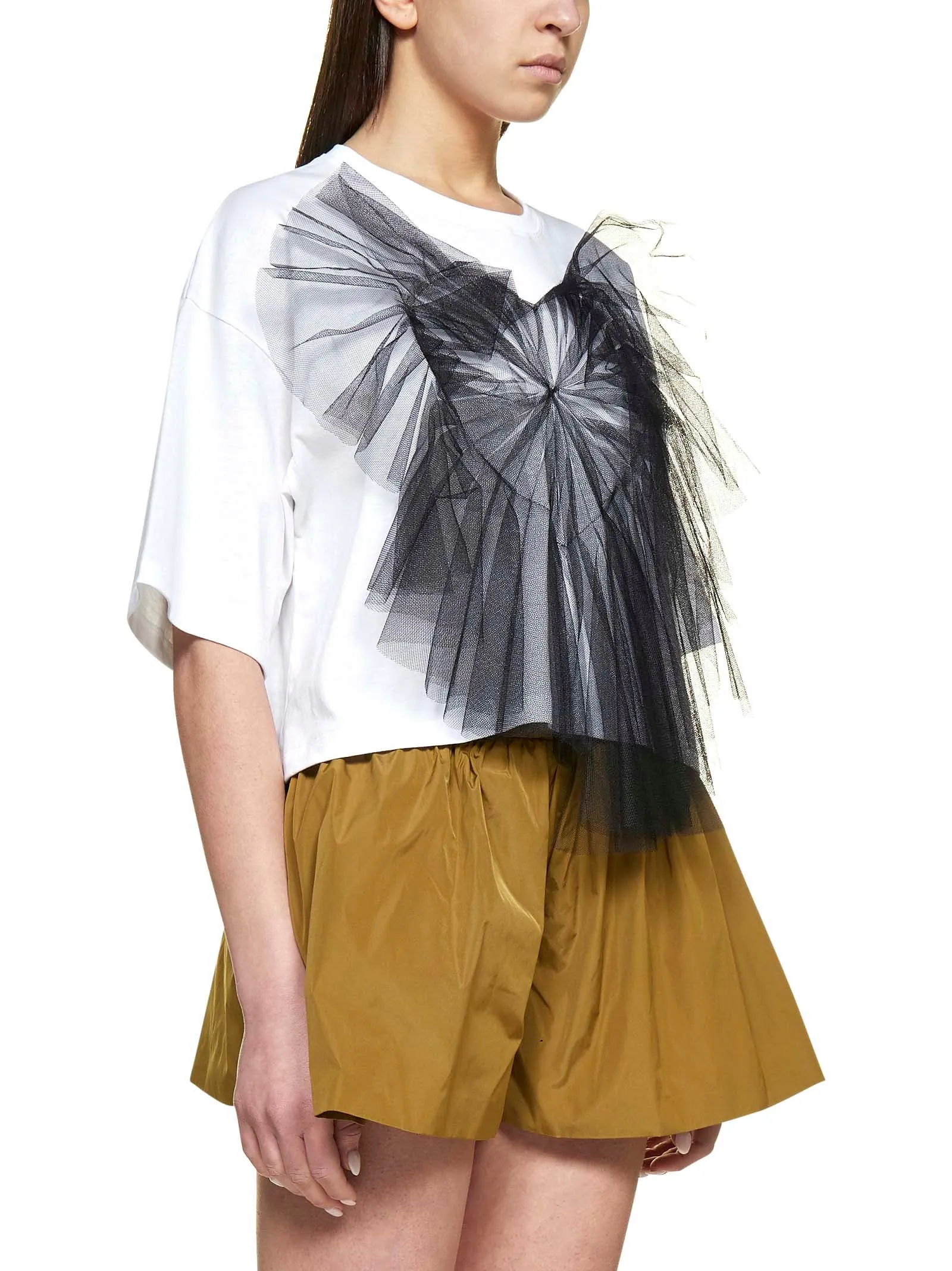 REDValentino Elastic Waist Taffeta Shorts