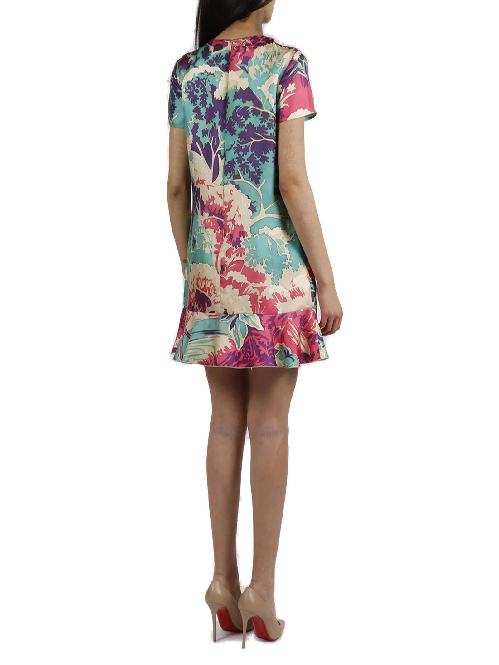 REDValentino Emerald Forest Print Mini Dress