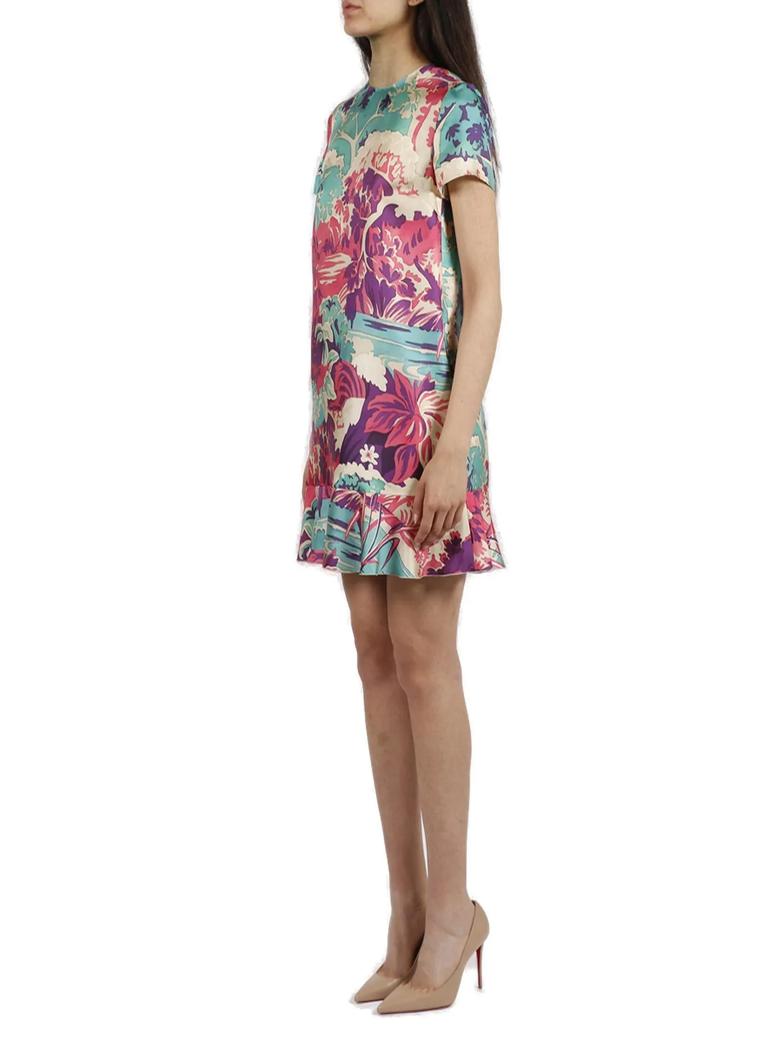 REDValentino Emerald Forest Print Mini Dress