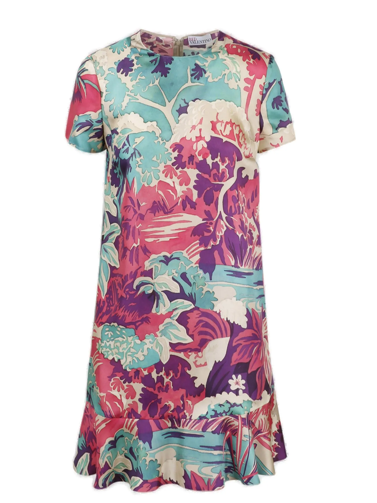 REDValentino Emerald Forest Print Mini Dress