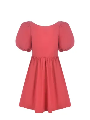REDValentino Puff Sleeved Round Neck Mini Dress