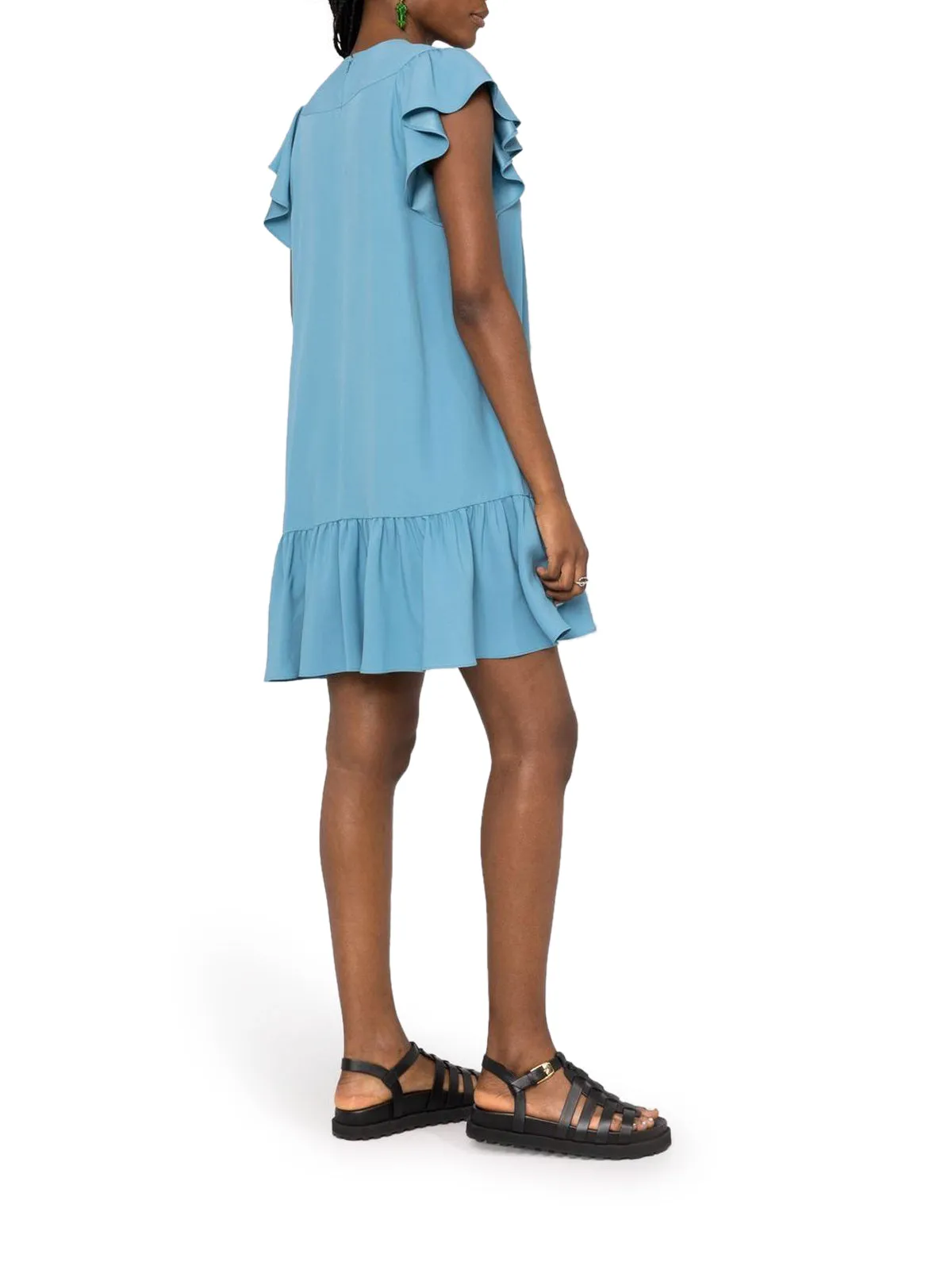 REDValentino Ruffle Detailed Mini Dress