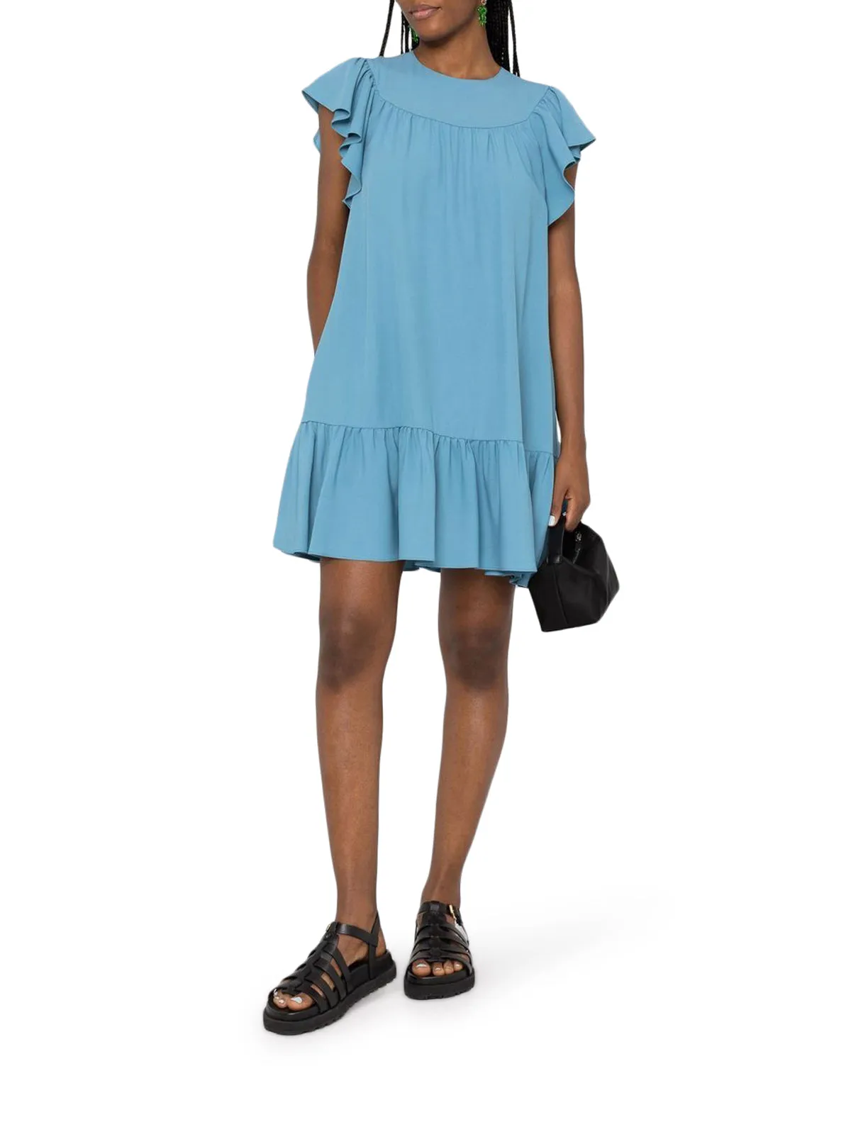 REDValentino Ruffle Detailed Mini Dress