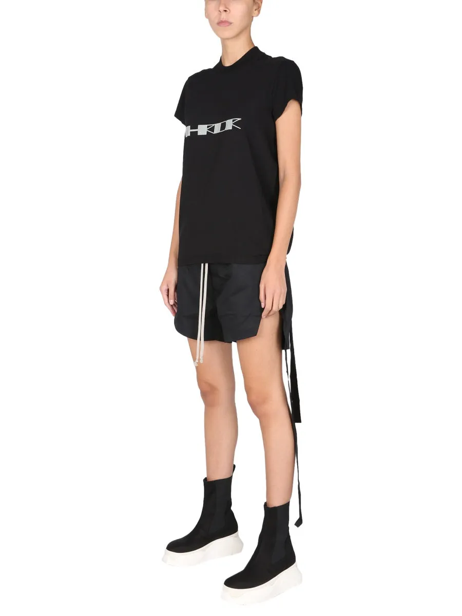 Rick Owens DRKSHDW Logo Print Ribbed T-Shirt