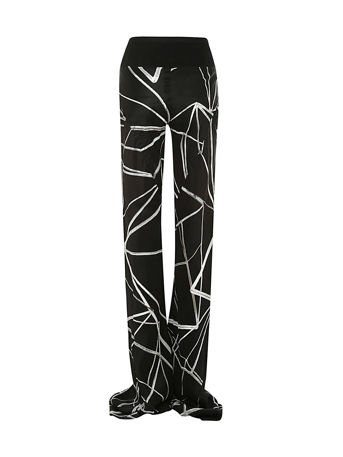 Rick Owens Graphic Print High Waist Flared Trousers