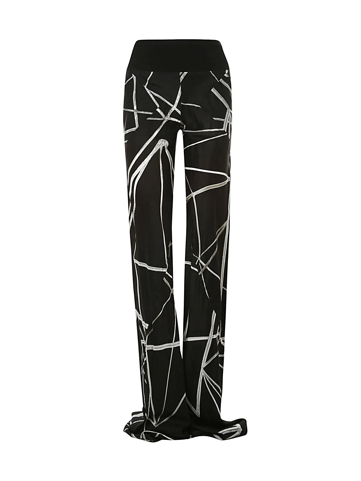 Rick Owens Graphic Print High Waist Flared Trousers