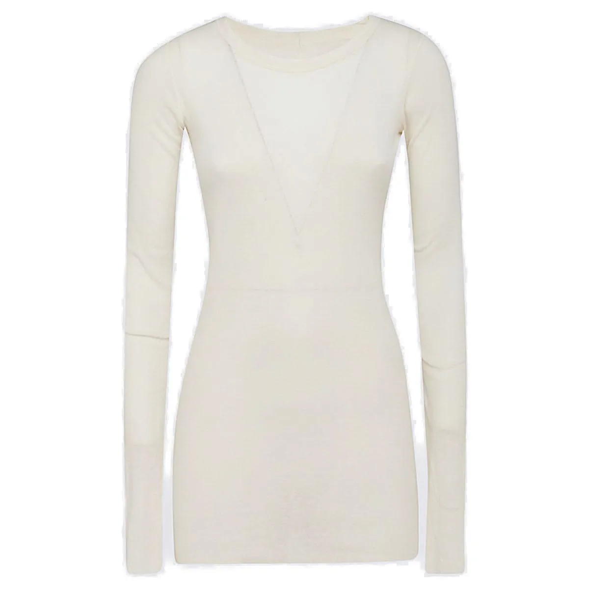 Rick Owens Semi-Sheer Crewneck Top