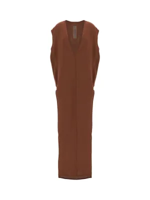 Rick Owens V-Neck Cap Sleeved Maxi Dress