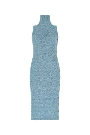 ROTATE Button-Detailed High Neck Sleeveless Dress