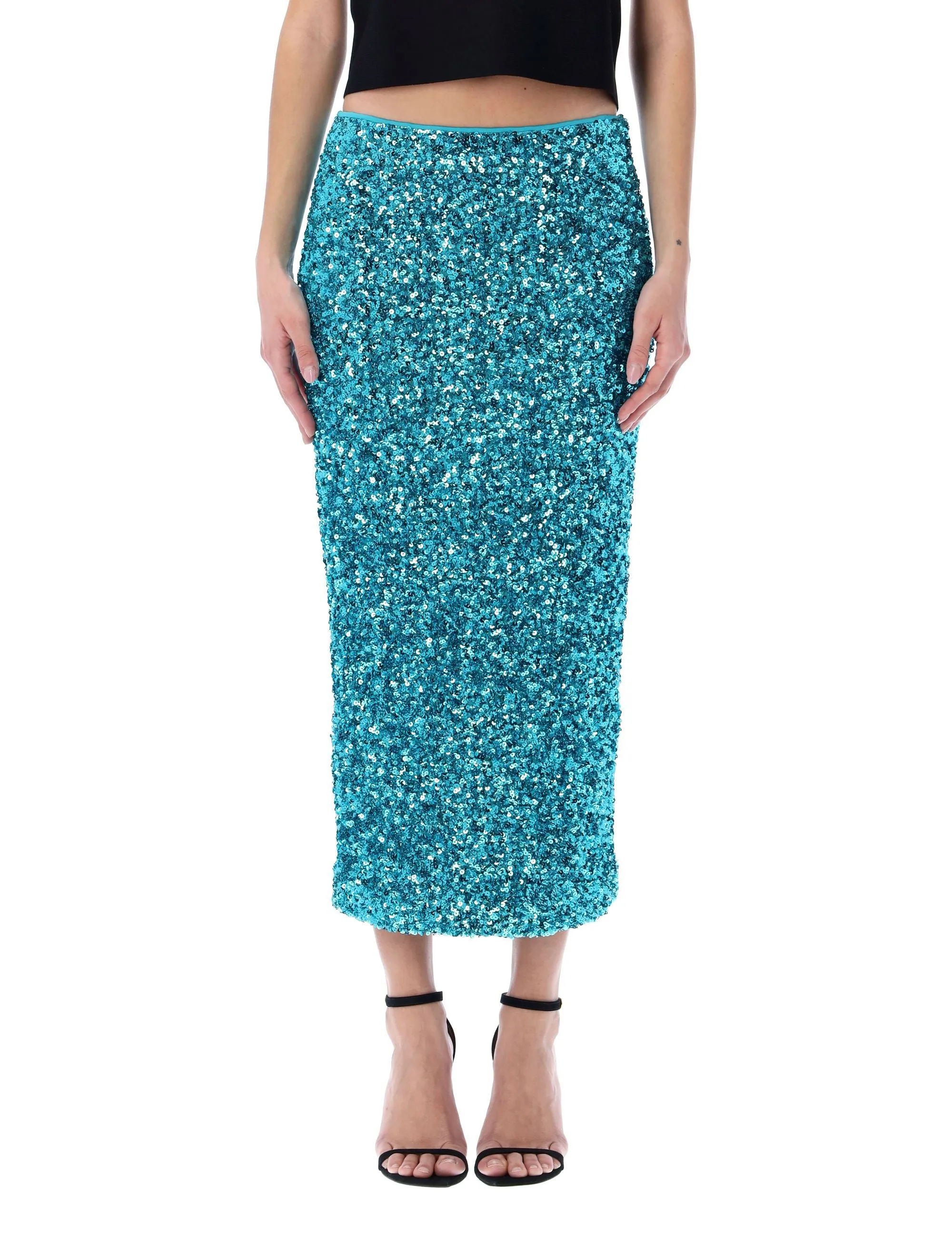 ROTATE Sequin Embellished Midi Skirt