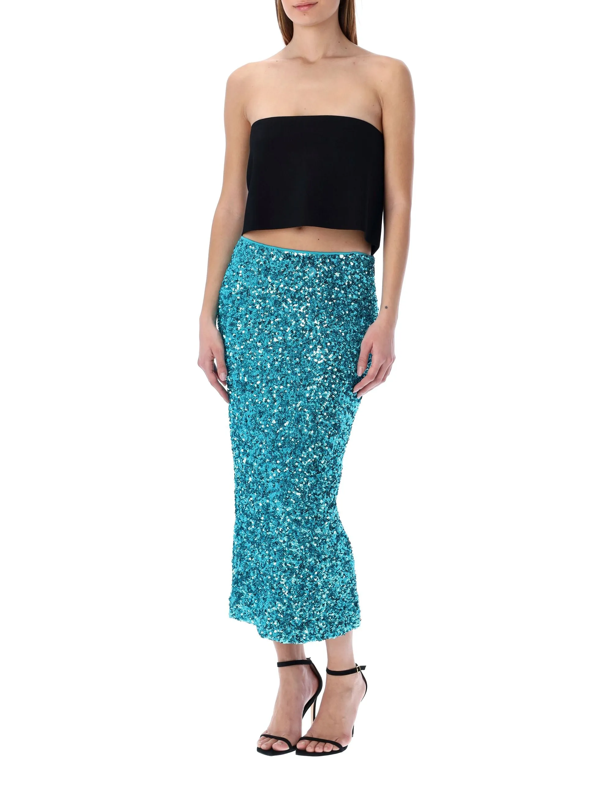 ROTATE Sequin Embellished Midi Skirt