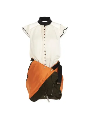 Sacai Panelled Belted Waist Sleeveless Jacket