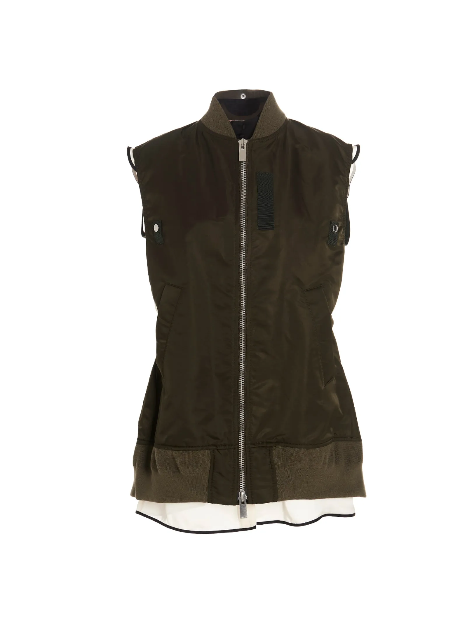 Sacai Panelled Belted Waist Sleeveless Jacket