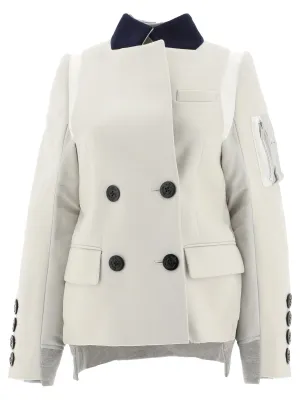 Sacai Panelled Button Detailed Jacket