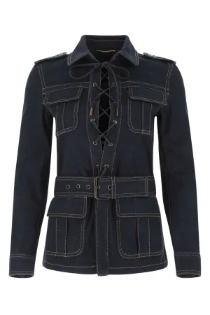 Saint Laurent Belted Denim Jacket