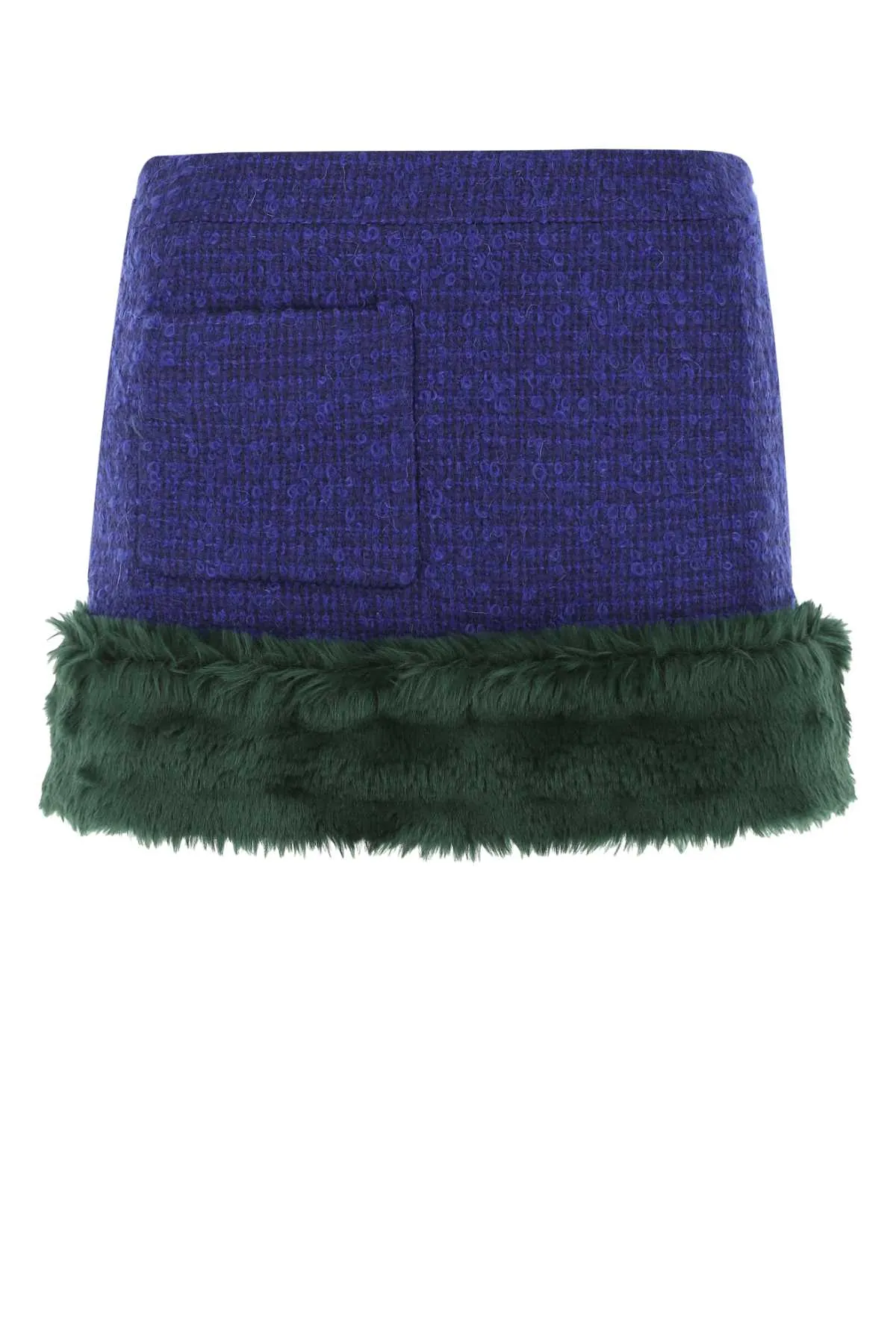 Saint Laurent Boucl Faux-Fur Mini Skirt