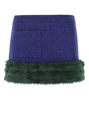 Saint Laurent Boucl Faux-Fur Mini Skirt
