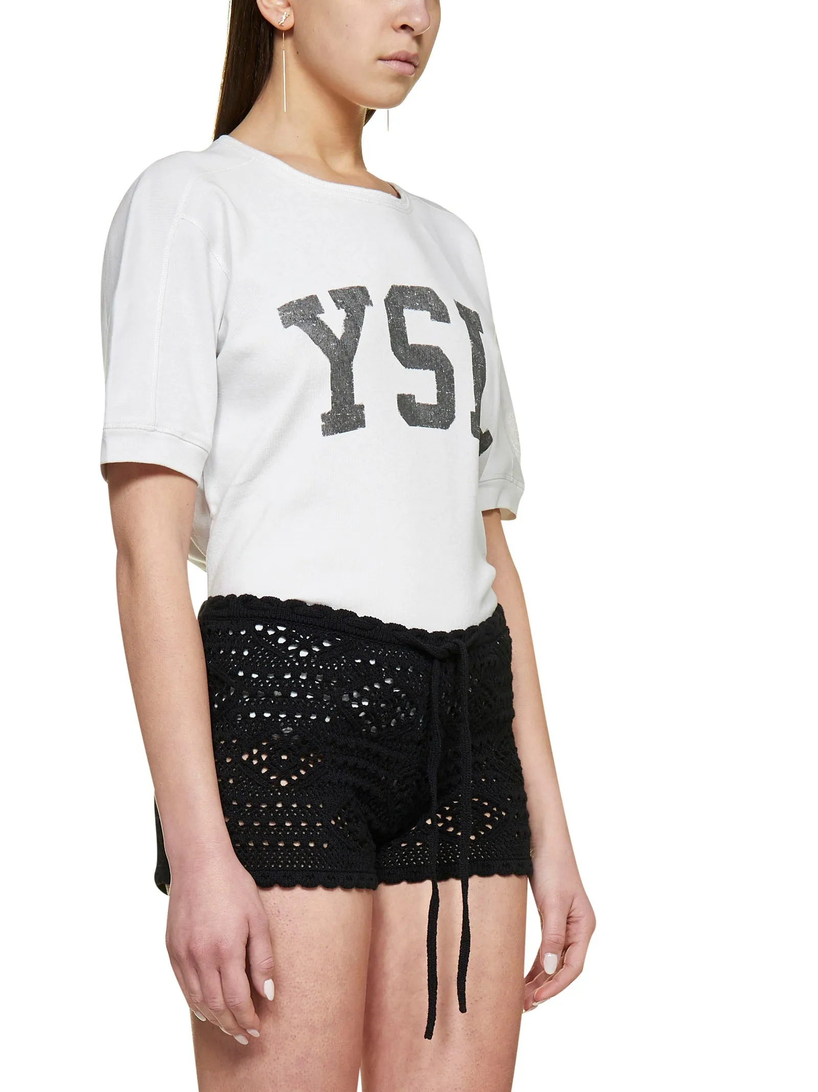 Saint Laurent Crochet Drawstring Shorts