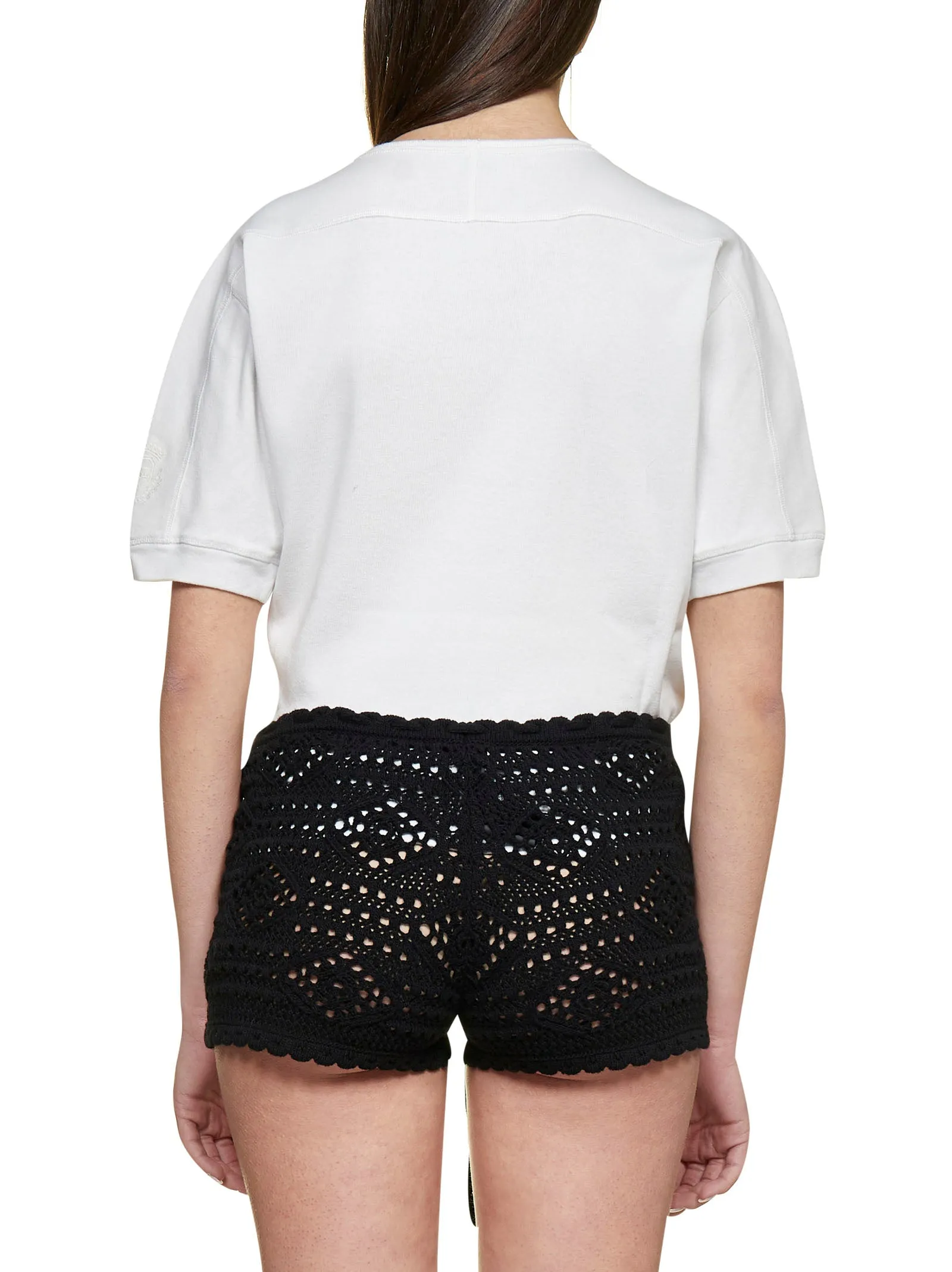 Saint Laurent Crochet Drawstring Shorts