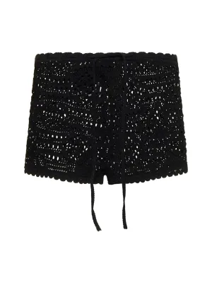Saint Laurent Crochet Drawstring Shorts