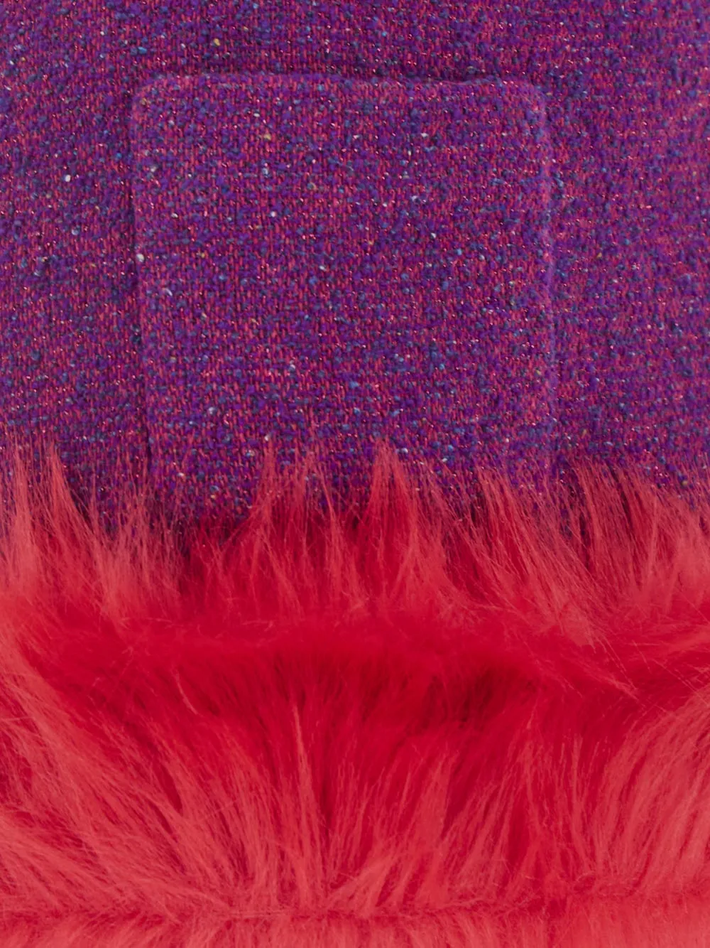 Saint Laurent Faux Fur Trim Boucl Tweed Mini Skirt