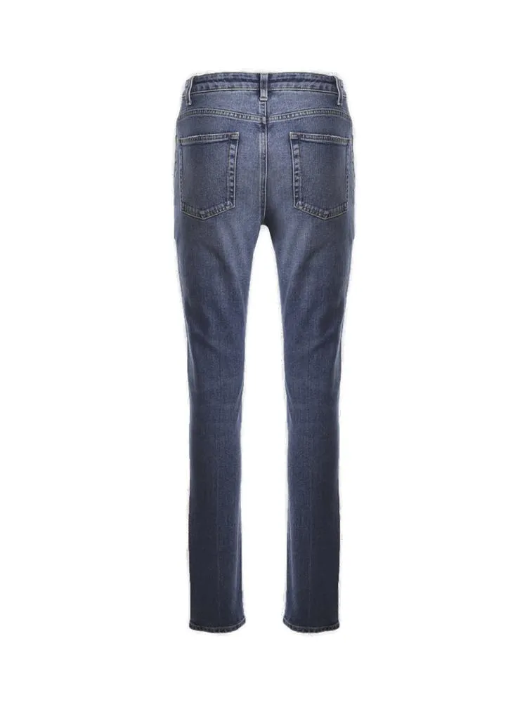 Saint Laurent High Waist Straight Leg Jeans