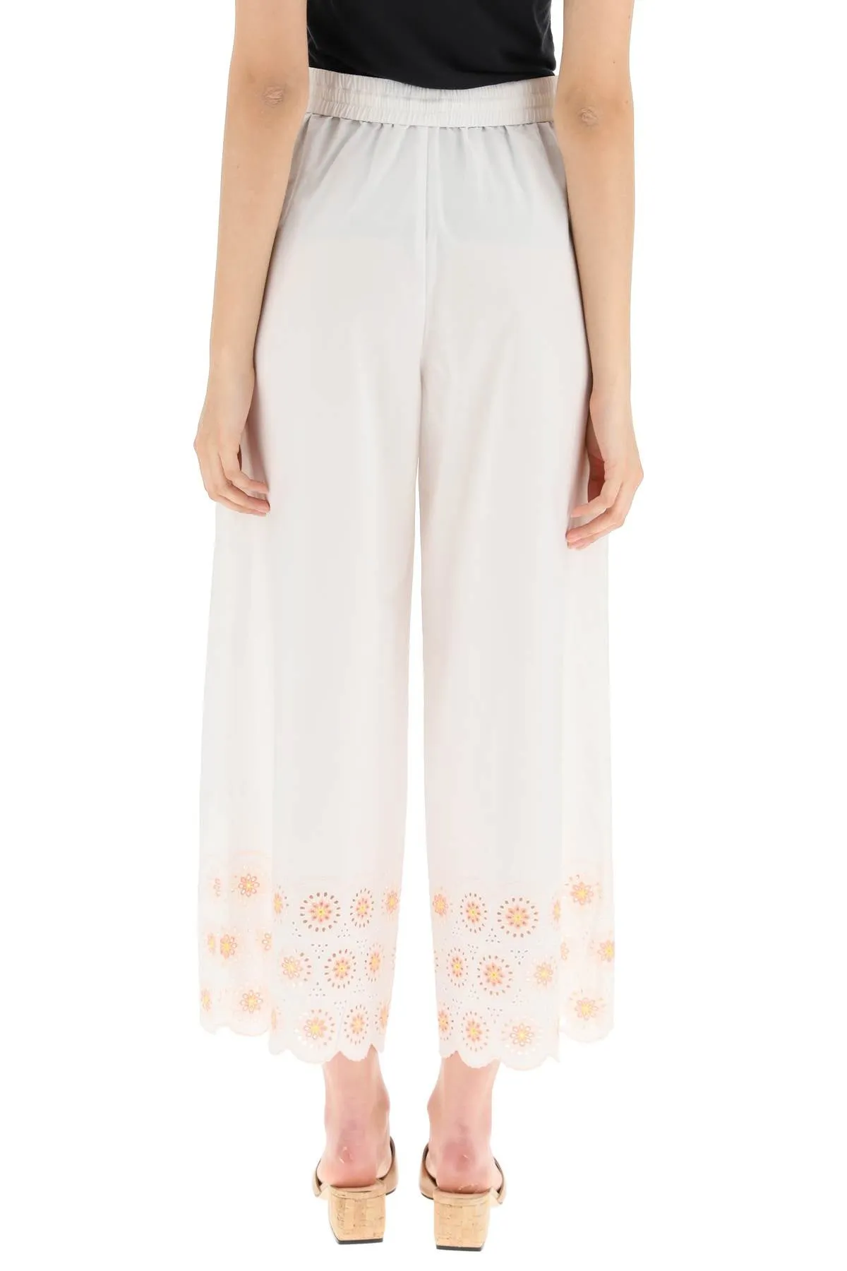See By Chlo Embroidered Hem Wide Leg Trousers