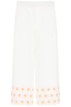 See By Chlo Embroidered Hem Wide Leg Trousers