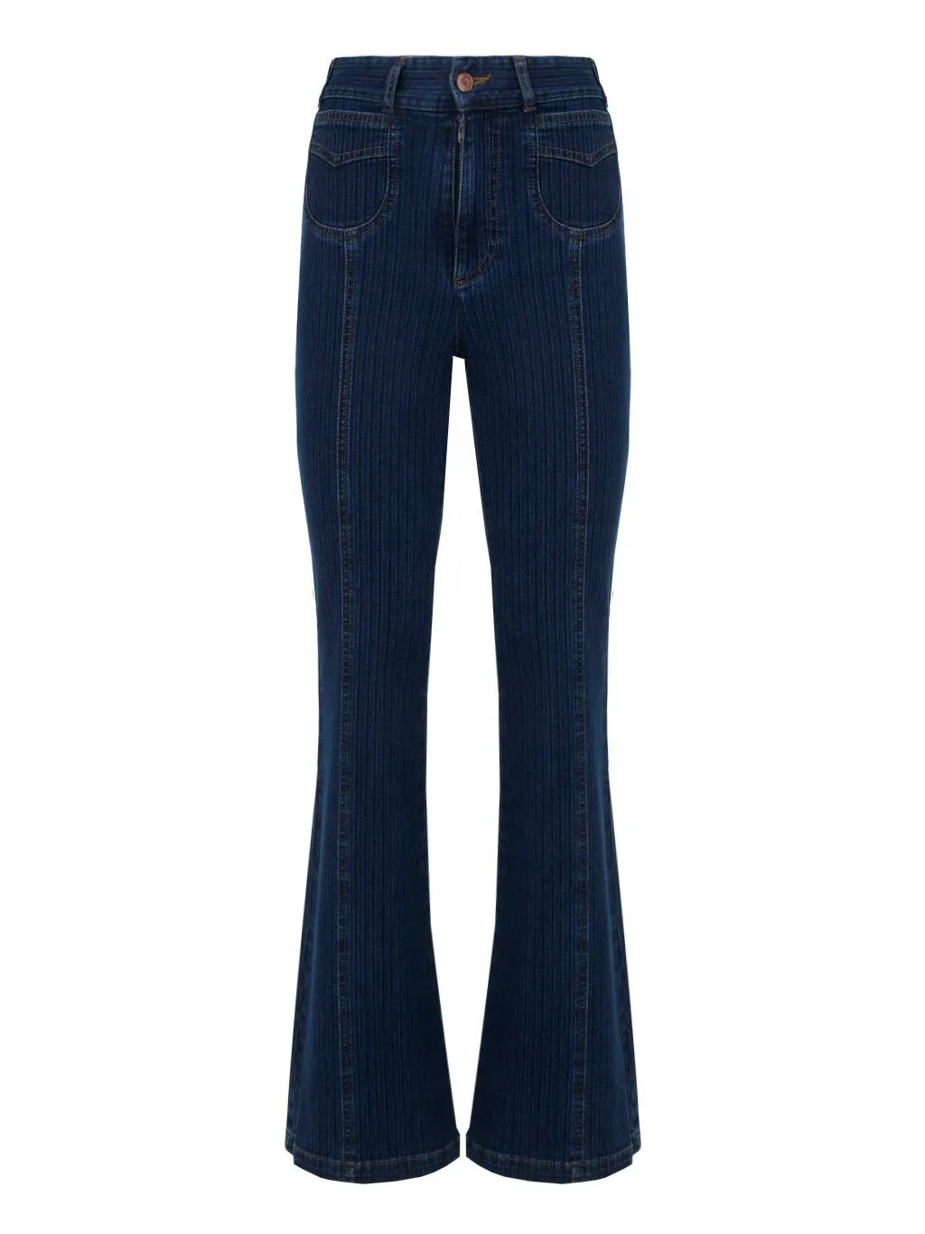 See By Chlo Emily Striped Bootcut Jeans