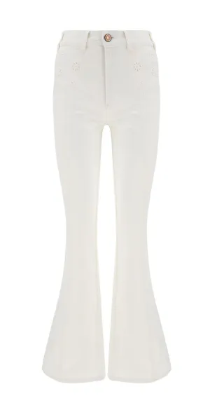 See By Chlo Logo Patch Emily Bootcut Jeans