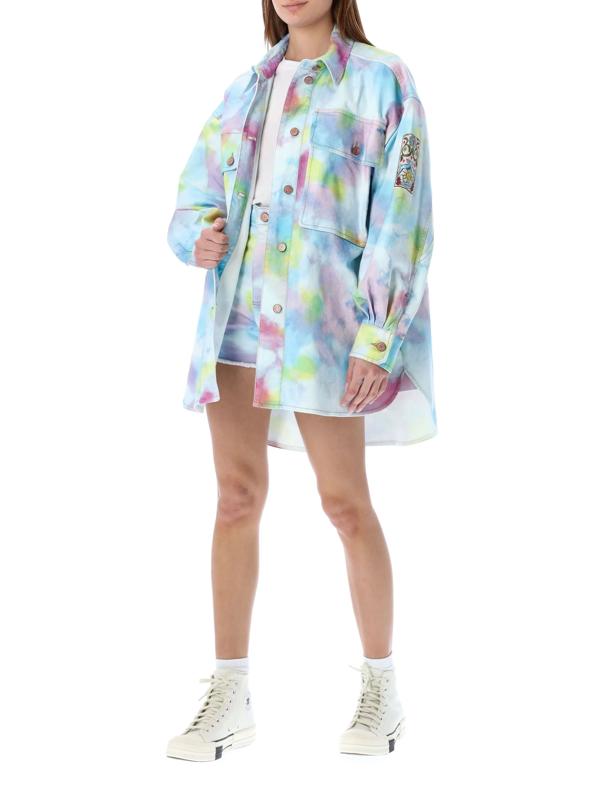 See By Chlo Tie-Dye Buttoned Shirt Jacket