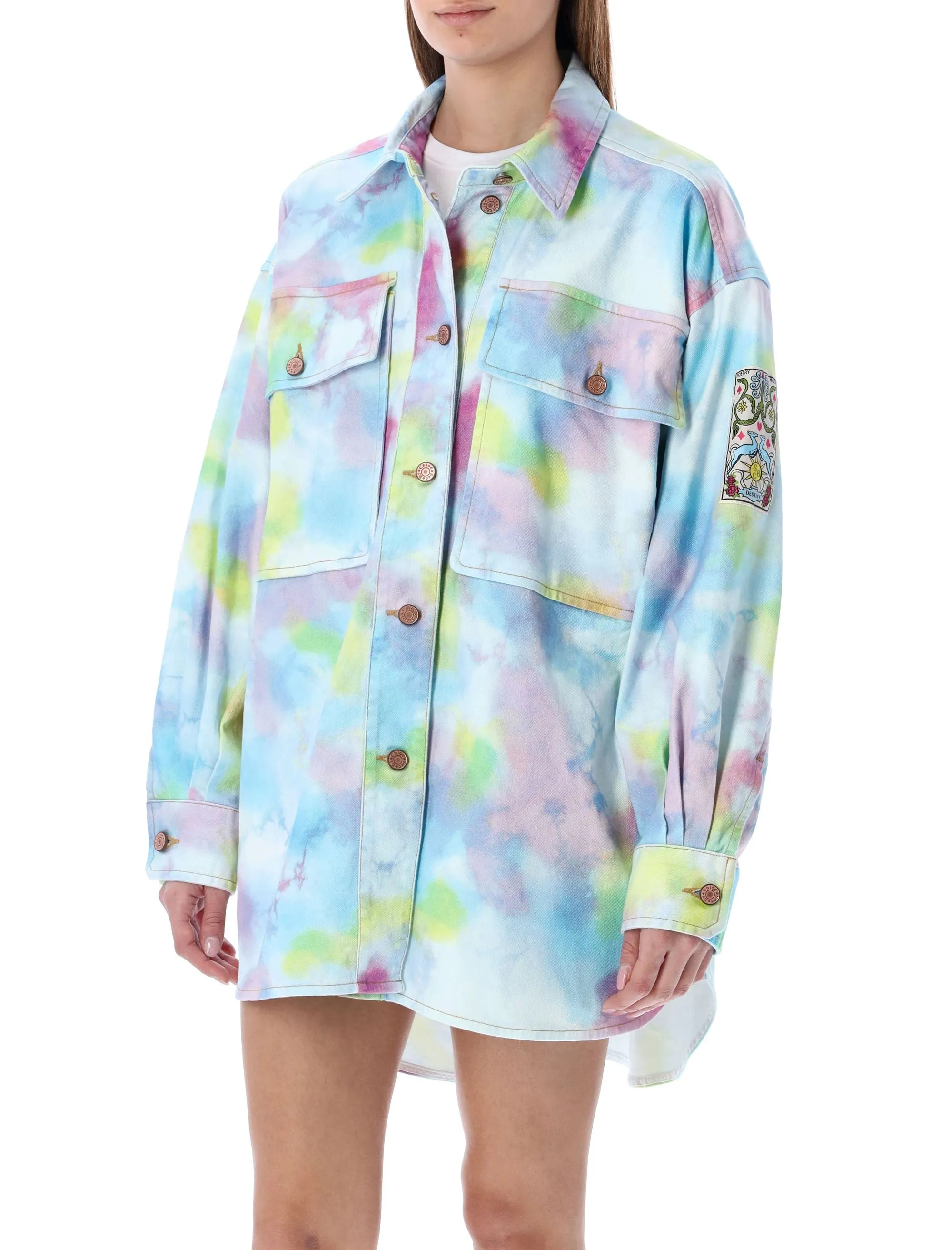See By Chlo Tie-Dye Buttoned Shirt Jacket
