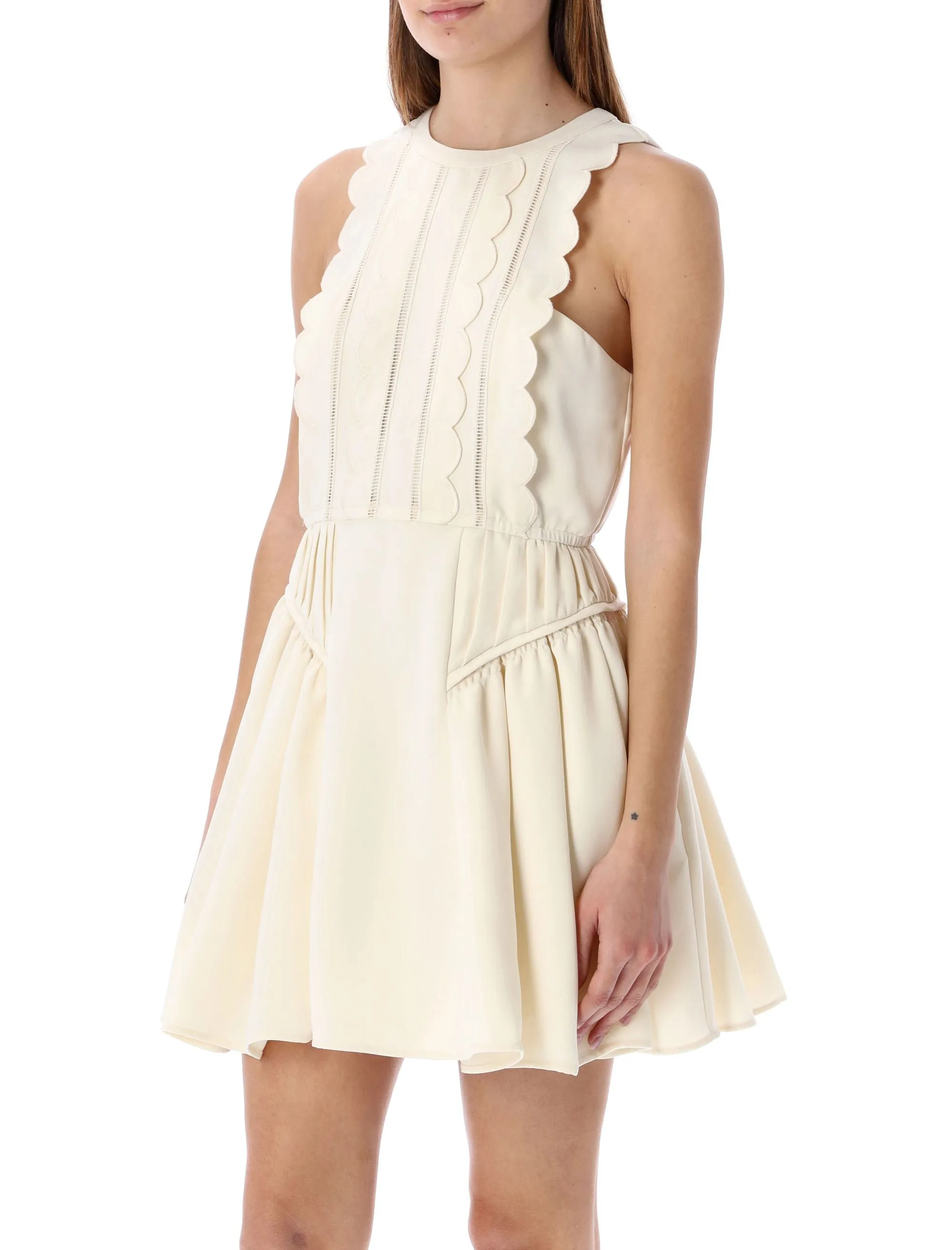 Self-Portrait Scallop Mini Dress
