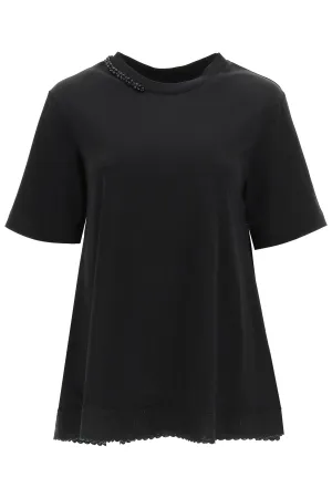 Simone Rocha Embroidered-Hem Crewneck T-Shirt
