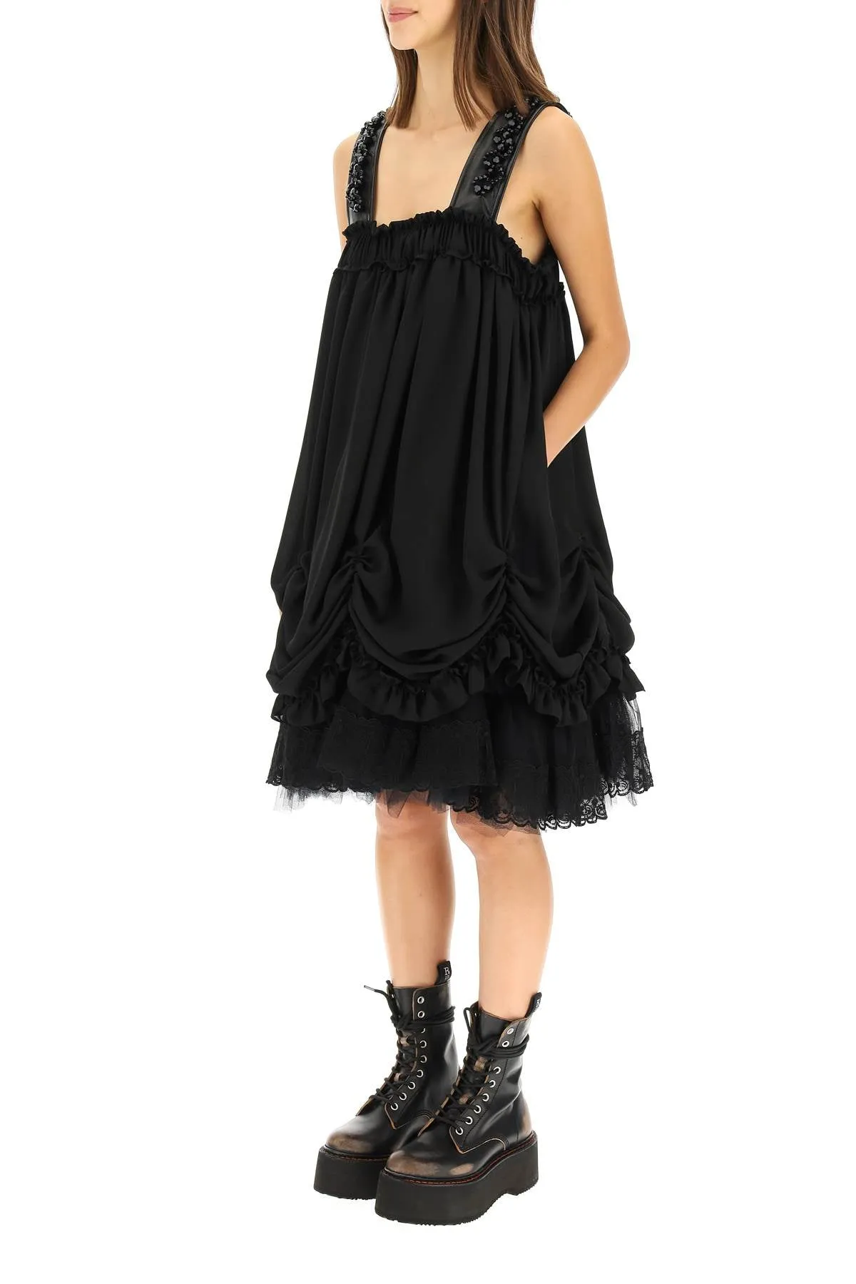 Simone Rocha Georgette Sleeveless Mini Dress