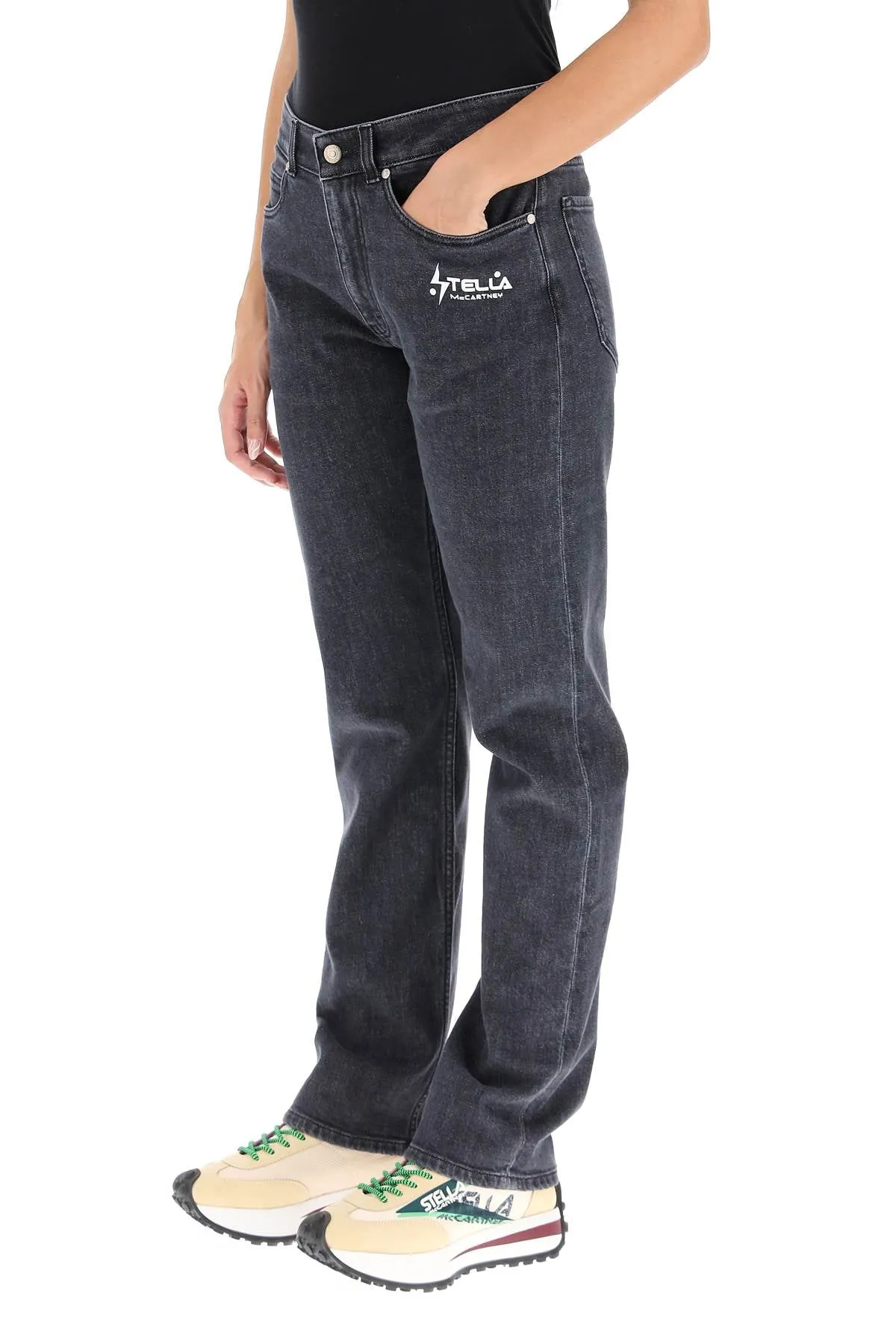 Stella McCartney Logo Printed Straight Leg Jeans