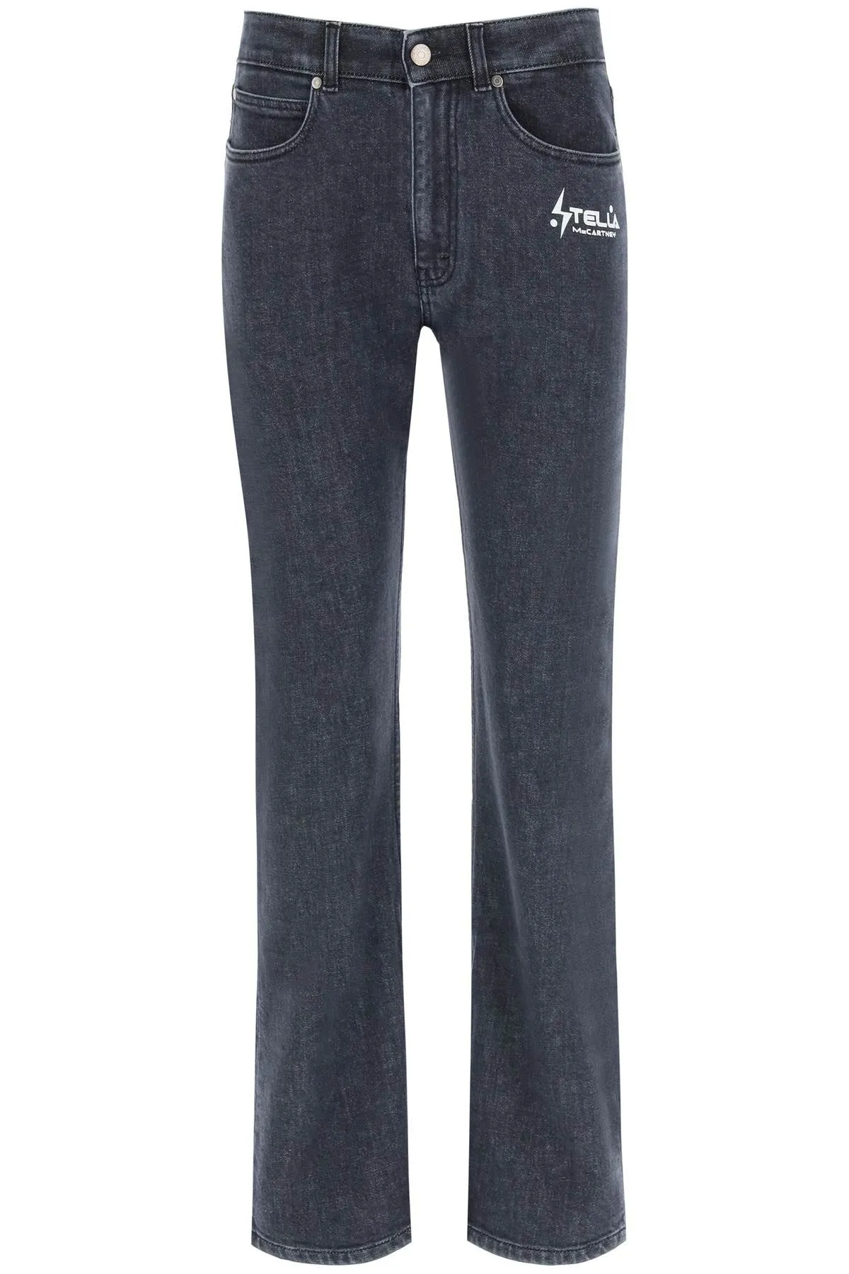 Stella McCartney Logo Printed Straight Leg Jeans