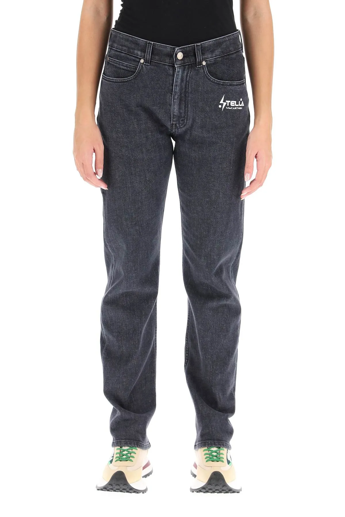 Stella McCartney Logo Printed Straight Leg Jeans
