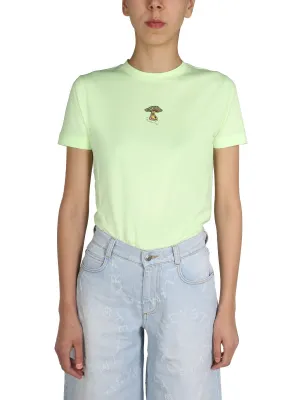 Stella McCartney Mushroom Embroidered Short-Sleeved T-Shirt