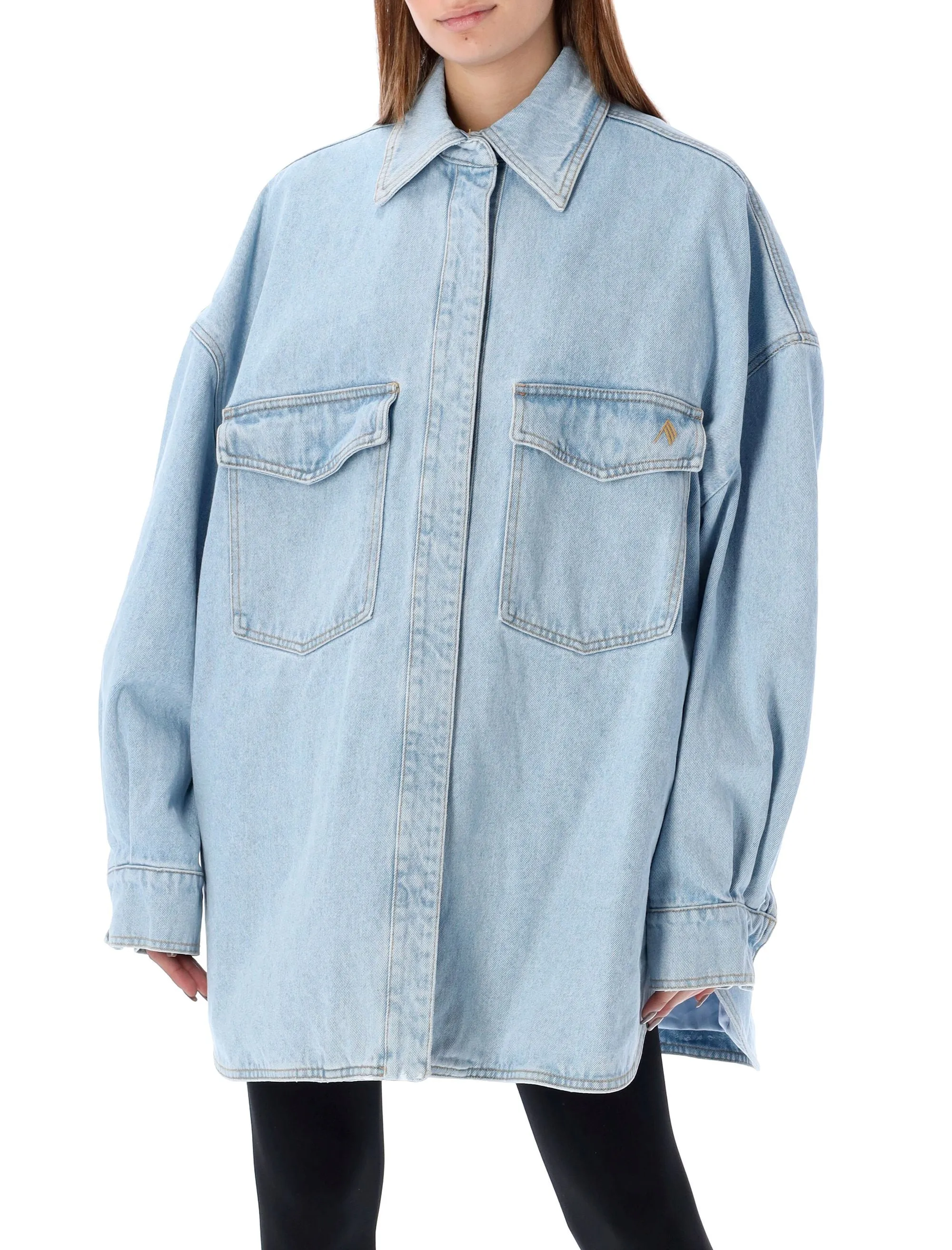 The Attico Button-Up Denim Jacket