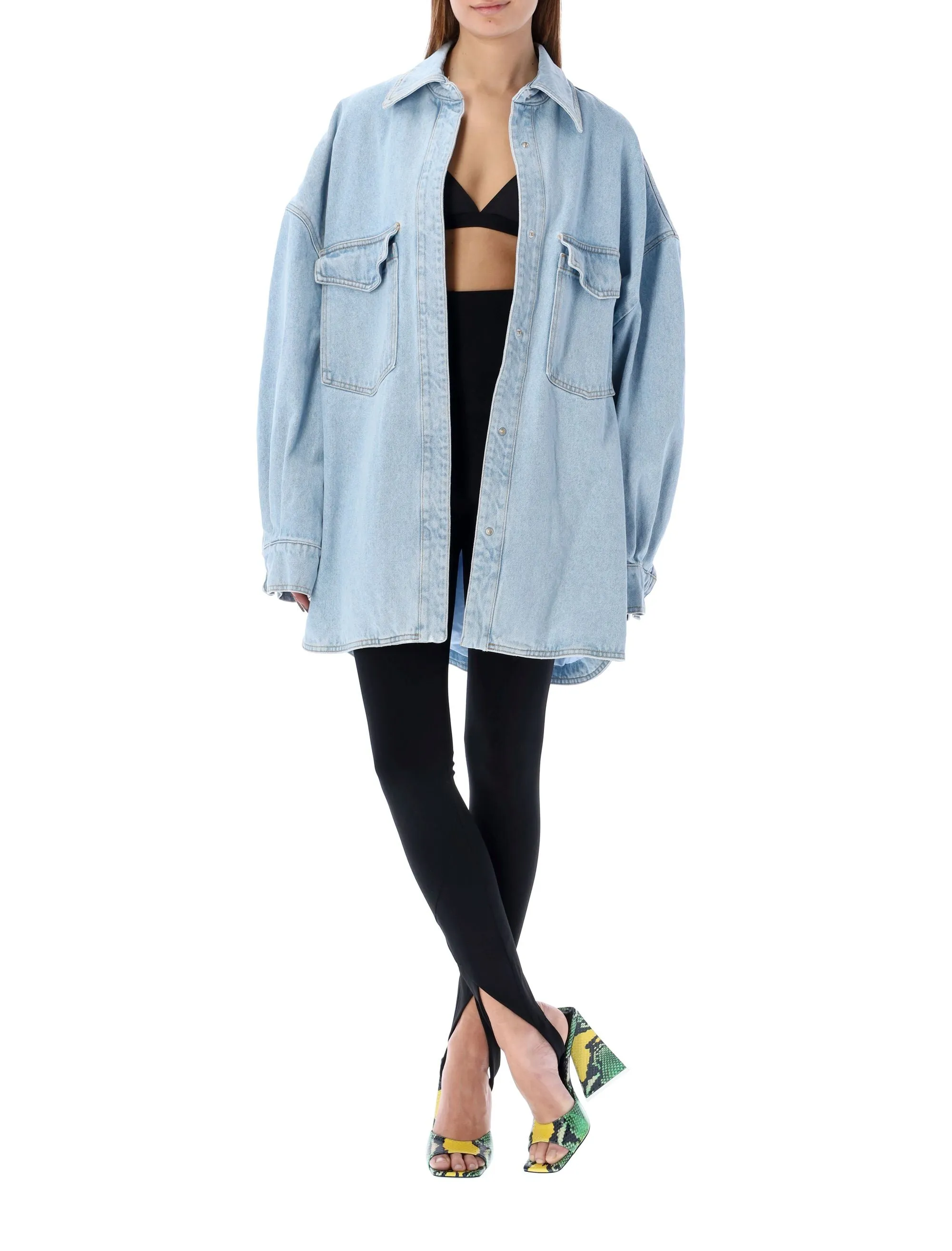 The Attico Button-Up Denim Jacket