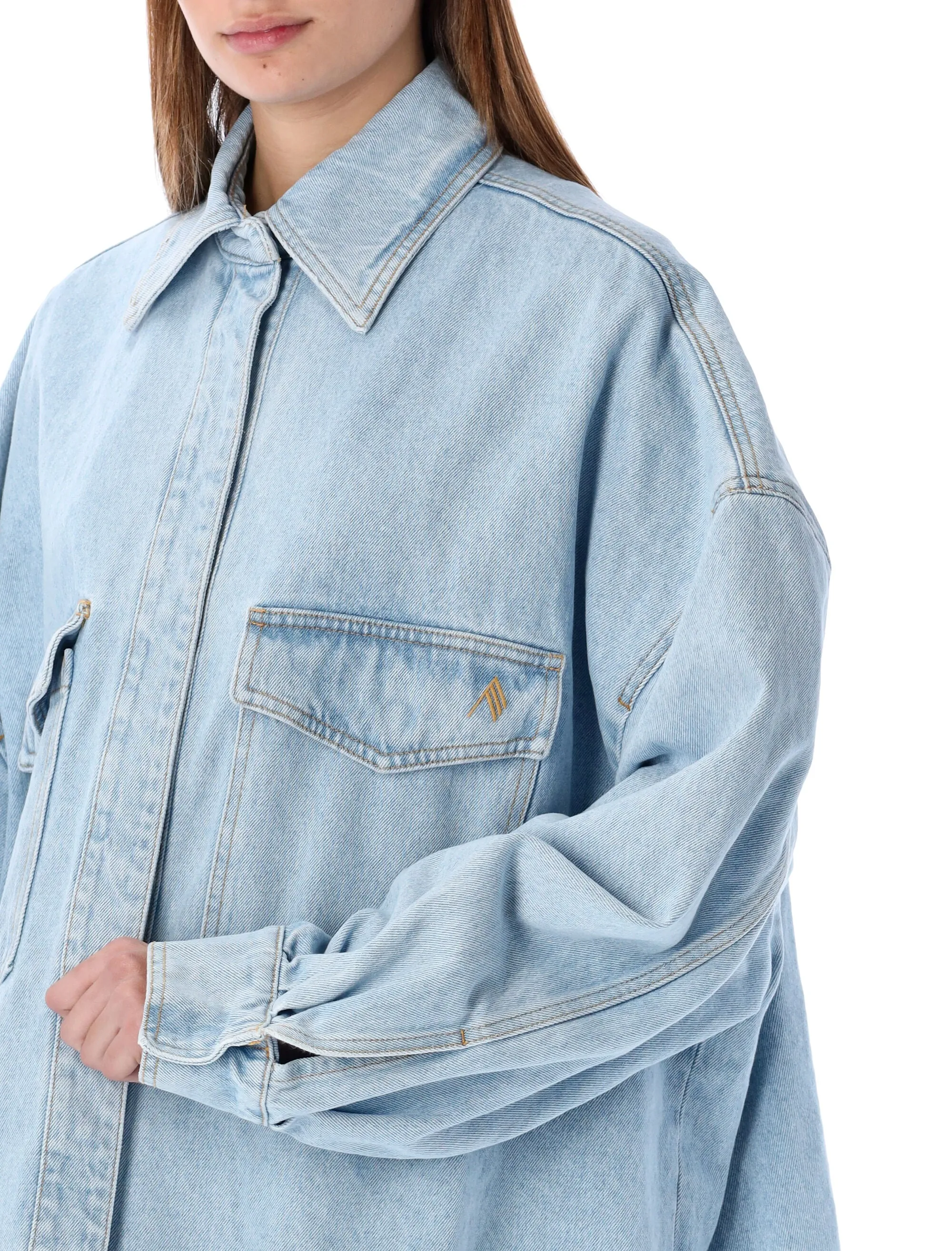 The Attico Button-Up Denim Jacket